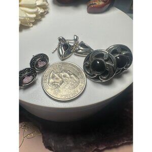 LOT of 3 Pairs of Sterling Silver Post Earrings with NO BACKS